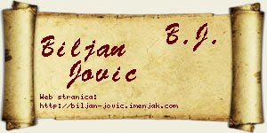 Biljan Jović vizit kartica